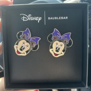 DISNEY X BAUBLEBAR Minnie Mouse Cat Costume Halloween Stud Earrings NIB New